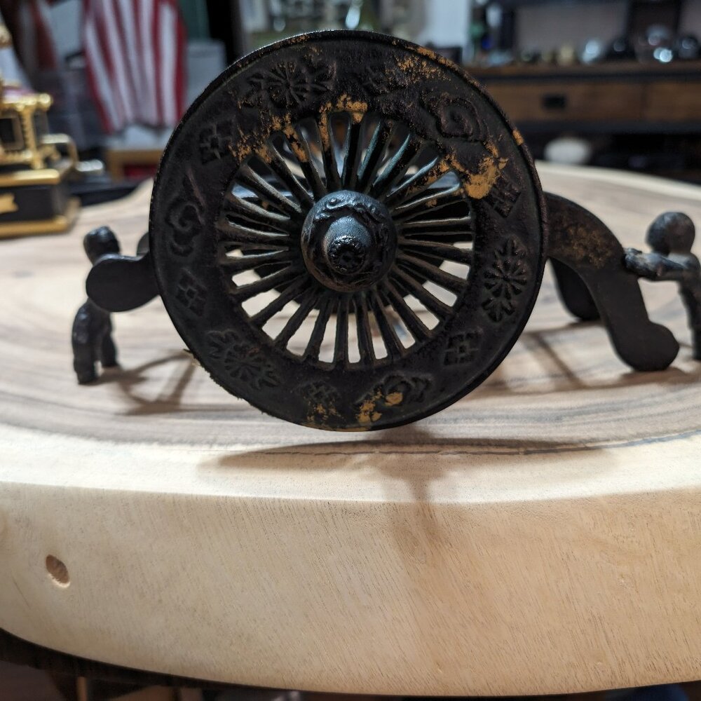 Vintage Japanese Cast Iron  Planter Cart